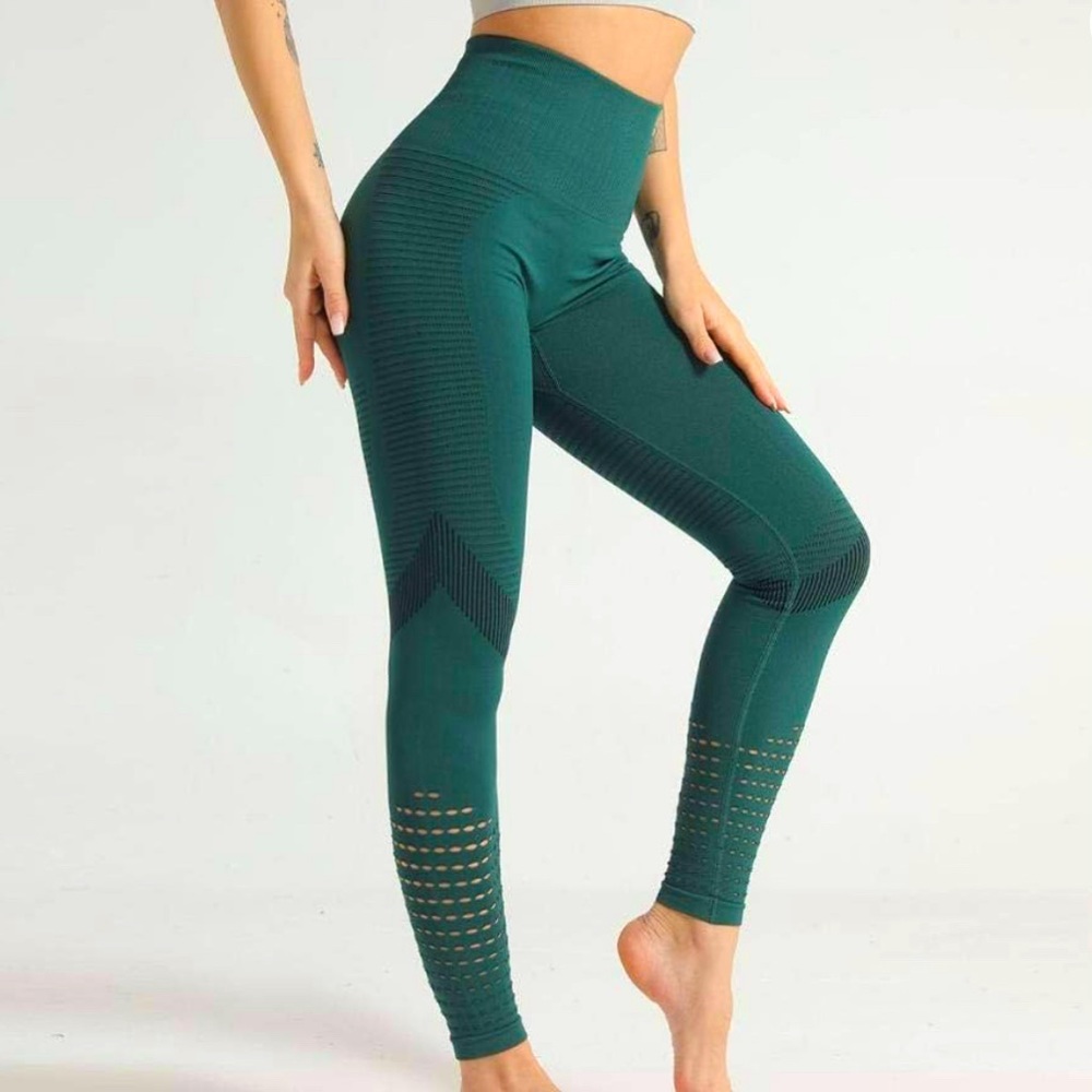 Green yoga pants legging size small - Picture 1 of 8